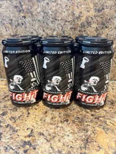 TRUMP BEER “FIGHT” 6-pack In-hand ready to ship Conservative Dad’s LIMITED