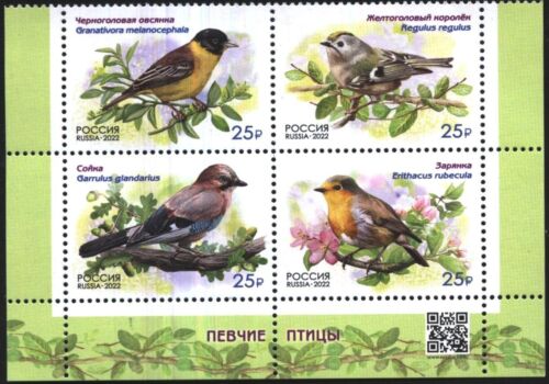 Francobolli nuovi Fauna Birds 2022 dalla Russia avdpz - Foto 1 di 1