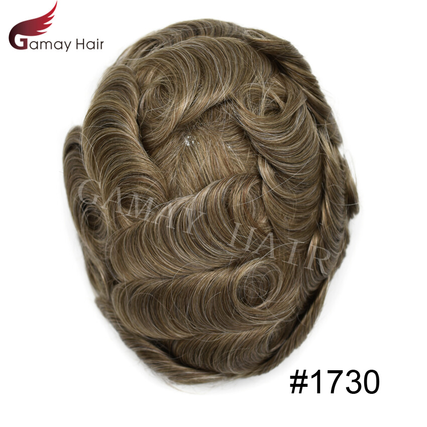 Mens Toupee Hairpiece 0.06mm Thin Skin Invisible V-Loop Poly Pu Hair ...