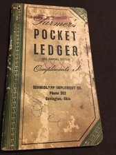 1954 John Deere Tractor Pocket Ledger Schmidlapp Covington Ohio