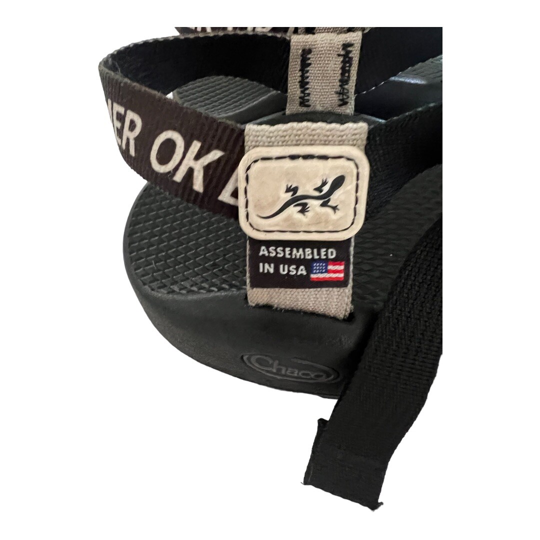 Women's CHACO Black Sandals 10 OK Boomer Limited Edition Rare image 4