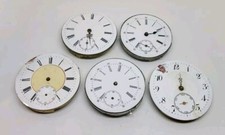 Vintage Lot Of 5 Swiss Mechanical Pocket Watch Movements For Repair