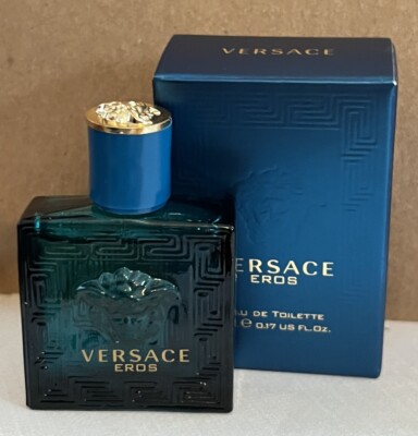 NIB VERSACE EROS EAU DE TOILETTE SPLASH MINI TRAVEL SIZE BOTTLE