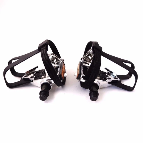 Wellgo LU-209 Road Bike Aluminum 9/16" Toe Clip Pedals - Silver