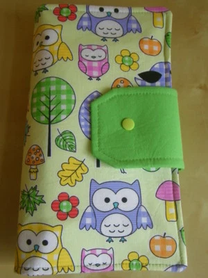 Windeltasche, Pamperstasche, Wickeltasche- Motiv Eulen/Vögel/Bäume - Bild 1 von 3