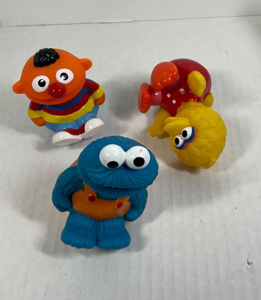 Vintage 90s Roly Poly Pals Sesame Street Weeble Wobble Toys Set of