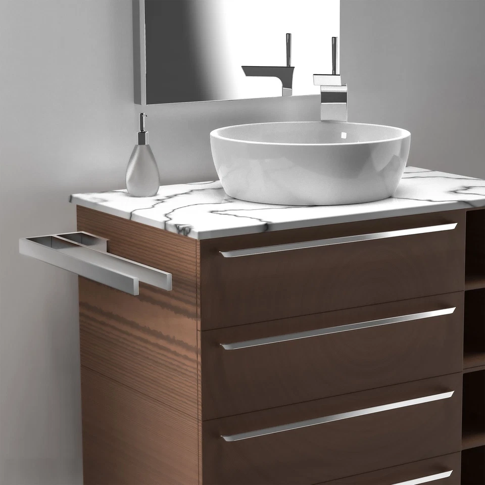 Handtuchhalter Jörn mit zwei Stangen für Waschtisch, Chrom, Aluminium - Bild 3 von 4