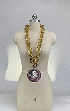 New Florida State FSU Seminoles Jumbo Gold Big Fan Chain Necklace Foam MI USA