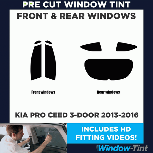 For Kia Pro Ceed 3-door Hatchback 2013-16 Full Pre Cut Window Tint Kit Film - Picture 2 of 10