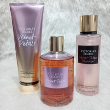 VICTORIA'S SECRET Velvet Petals Shimmer Fragrance Body Mist, Shower gel &Lotion 