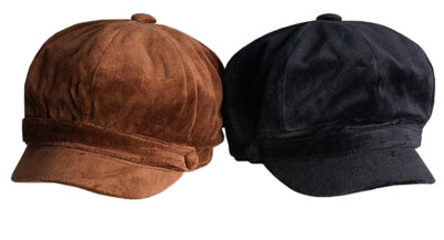 Women Velvet Baker Boy Cap Gatsby Newsboy Beret Flat Cap  display picture 1