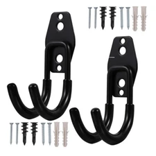 2pcs Garden Hose Holder Hook Metal Hose Hook Hanger Wall Mounted Hose Bracket