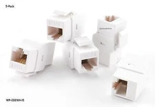 CAT6 Female to Female RJ45 UTP  Keystone Jack Coupler, White - (5-Pack)