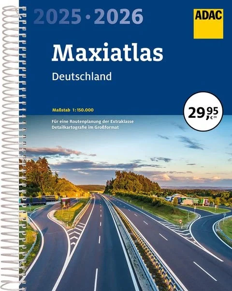 ADAC Maxiatlas 2025/2026 Deutschland 1:150.000 Straßenatlas und Autoatlas mit...