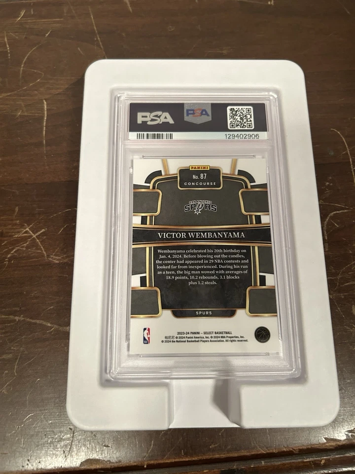 Victor Wembanyama RC PSA 9 Mint San Antonio Spurs 2023-24 Panini Select #87 - Image 2 of 2