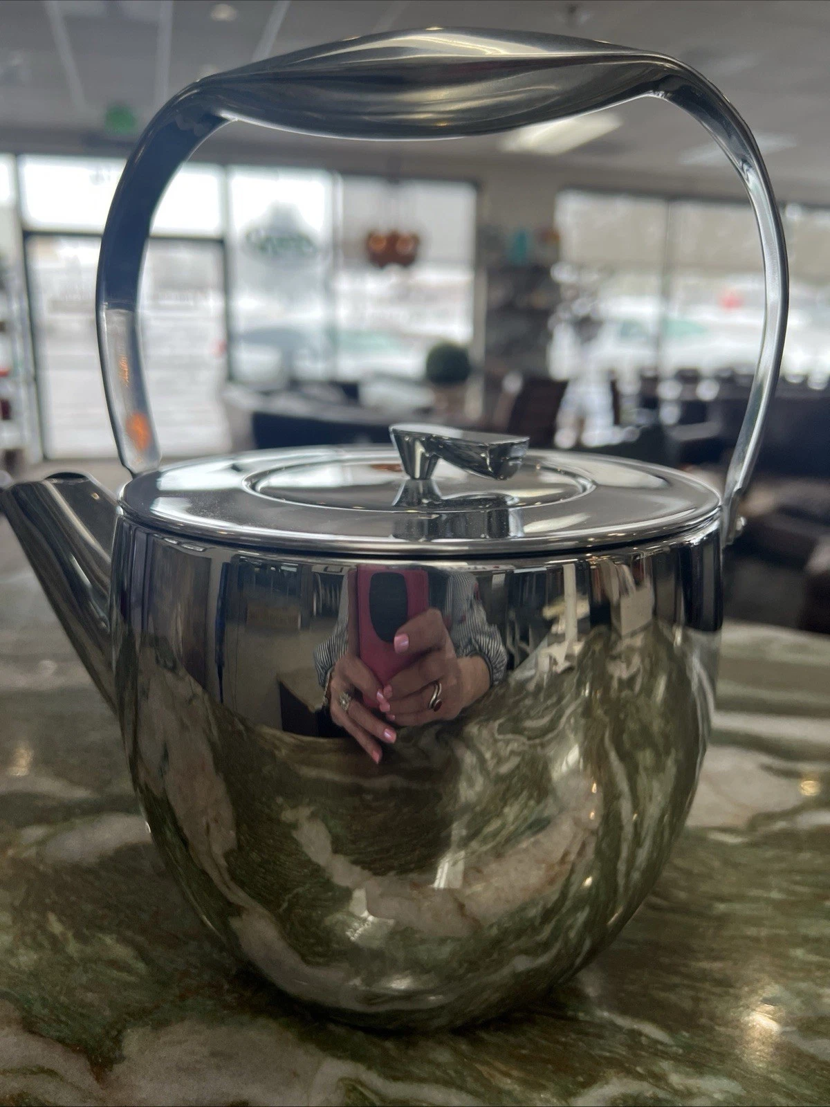 Bodum “Columbia” stainless steel teapot, designed by Carsten Jørgensen