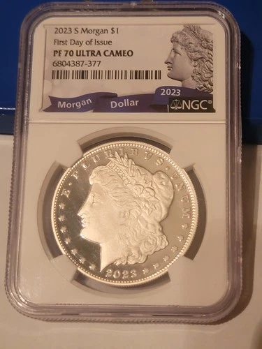 2023-S $1 Morgan Silver Dollar NGC PF 70 Ultra Cameo .999 First day of issue