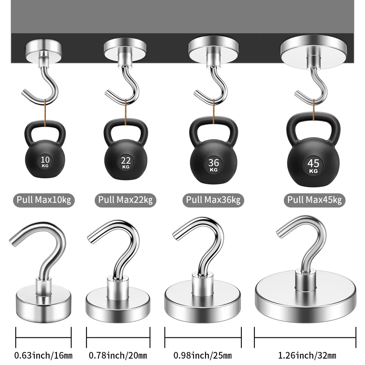 Strong Magnet Hooks for Cruise Ship, Rare Earth Magnets with Hooks for Refrigera