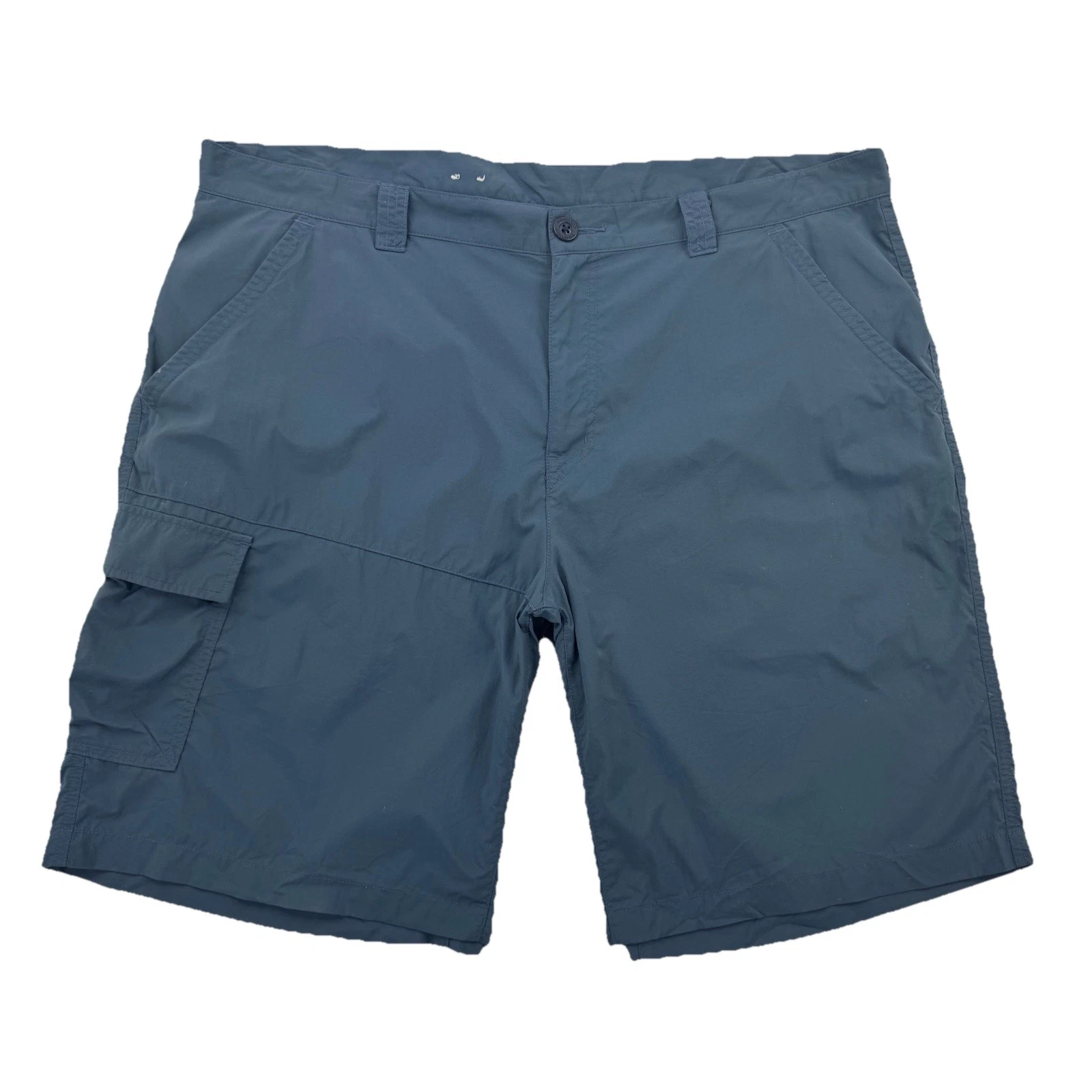 Columbia Cargo Shorts Mens 42 Blue Omni Shade Outdoor Hiking Fishing