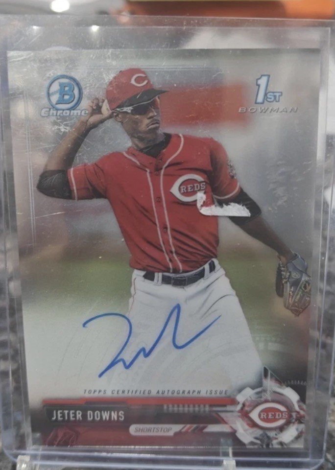 2017 Bowman Draft Chrome Jeter Downs Reds RC Rookie AUTO