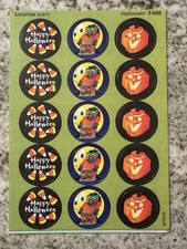 Vtg Full Sheet Stinky Stickers Scratch  Sniff Halloween Licorice Scent