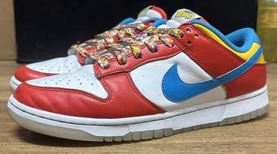 Size 9.5 - Nike Dunk Low x LeBron James x Fruity Pebbles Red
