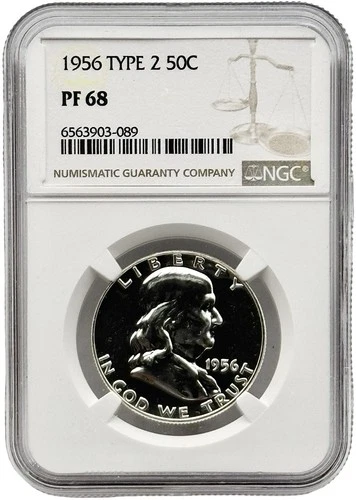 1956 Franklin Silver Half Dollar Type 2 NGC PF68