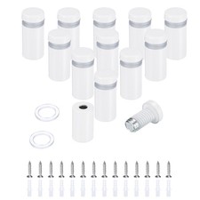 12Pcs 1/2" x 1" Standoff Screws Stainless Steel Sign Mounting Hardware Kit White