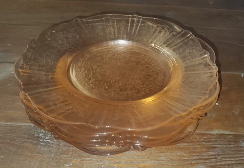 Vintage Macbeth Evans American Sweetheart Pink Depression Dessert Plates Platter