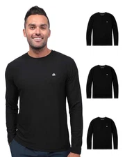 Men’s Performance Dri-Fit Long Sleeve Gym Shirt 3-Pack - Moisture-Wicking Log...