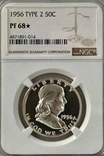 1956 PROOF FRANKLIN NGC PR68* STAR, LOTS OF CAMEO FROST, NO SPOTS OR UGLY TONING