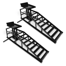 2PCS Hydraulic Car Ramps 6600lbs 3T Low Profile Auto Vehicle Service Ramps Lift