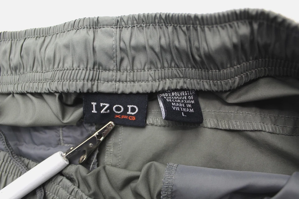 Calça Izod Masculina Grande Verde Oliva XFG Golfe Chuva Vento Zíper Tornozelo Leve - Imagem 3 de 4