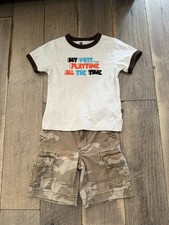 Baby Gap camo cargo shorts with matching shirt outfit set boys 3T