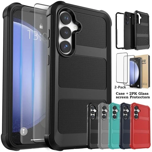 For Samsung Galaxy S23 FE 5G Case, Rugged Heavy Duty Matte with Screen Protector