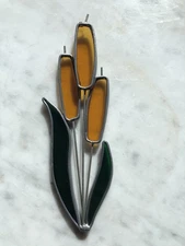 Vintage Sun Catcher-Stained Glass Cat Tails