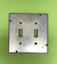 4-11/16" Square Electrical Box Cover Plate 1/2" Raised 2 Toggle Switches