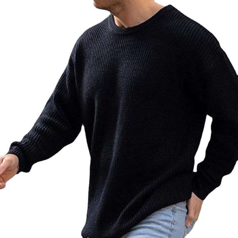 Men's Oversize Sweatshirt Round Neck Black