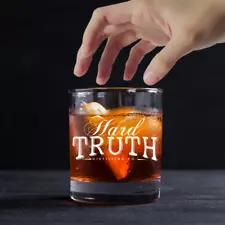 Custom Engraved Hard Truth Whiskey Glass – 11 oz Standard Rocks Glass