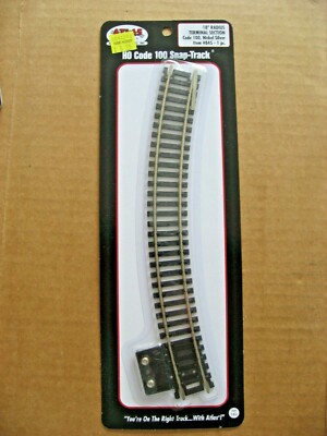 New Atlas #845 HO Scale Code 100 Nickel Silver 18'' Radius Terminal Section - 1pc