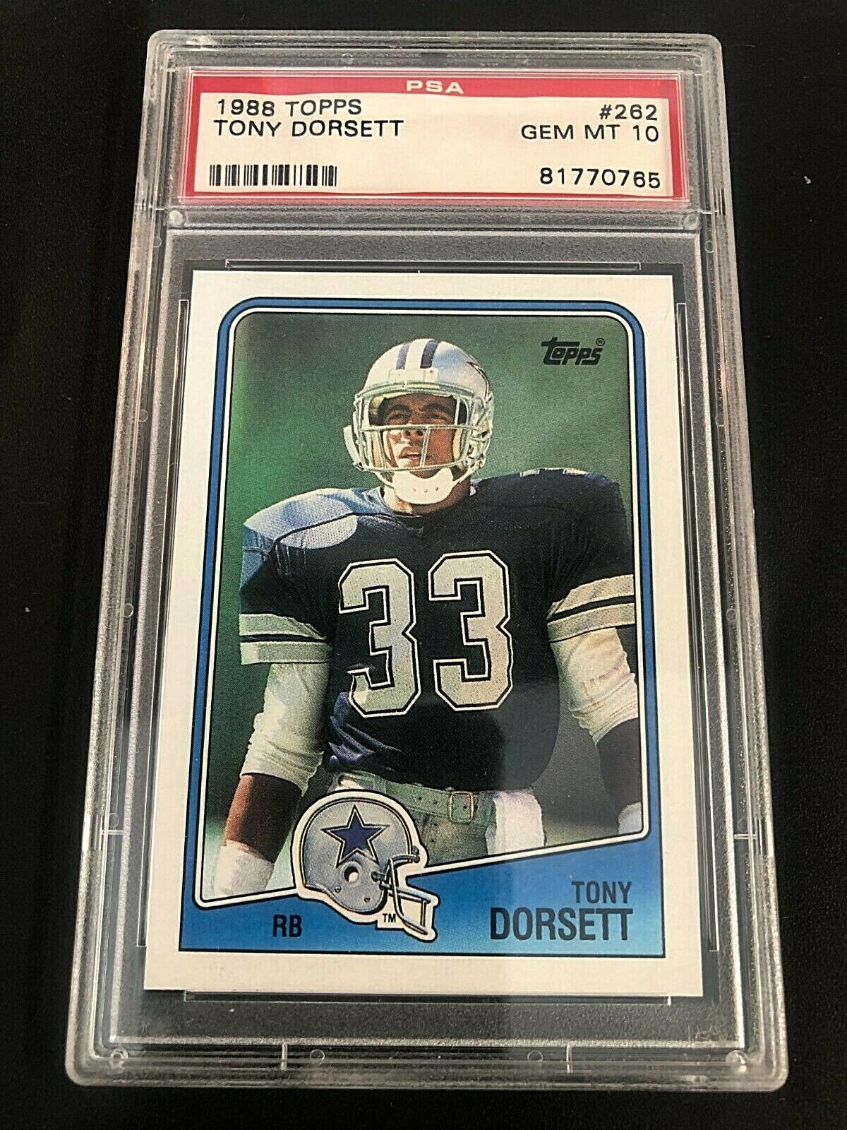 Tony Dorsett 1988 Topps Football Card #262 Graded PSA 10 GEM MT Cowboys