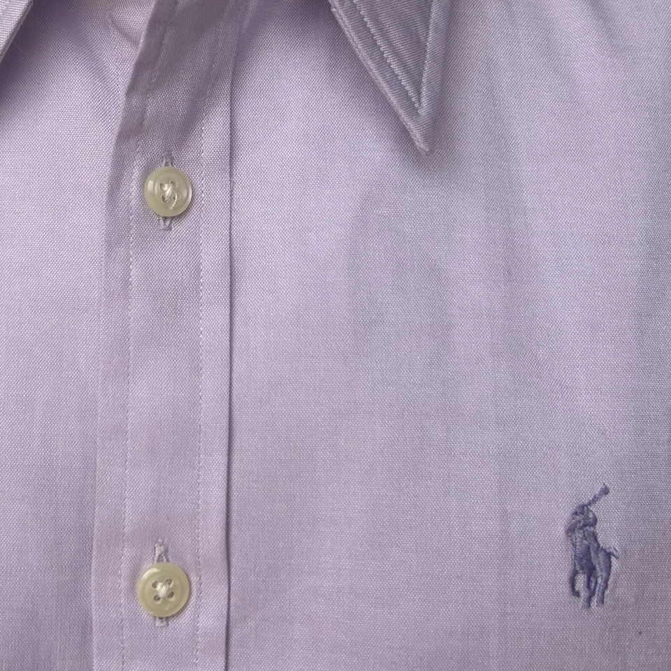 Camisa Deportiva Ralph Lauren Para Hombre XL Lavanda Calce Ajustado Elastizada Oxford Con Botones Foto 4 de 4