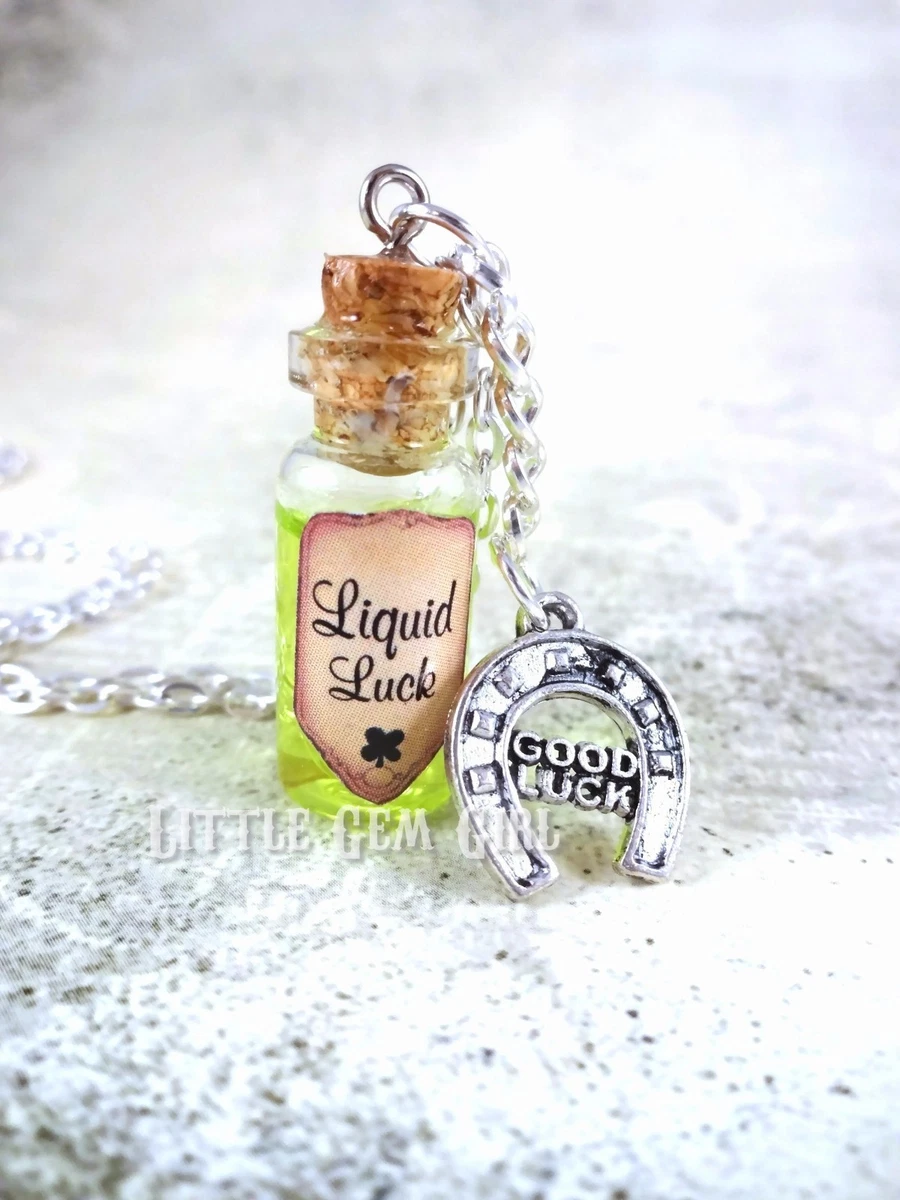 Liquid Luck St Patrick s Day Mini Glass Vial Bottle Charm Necklace