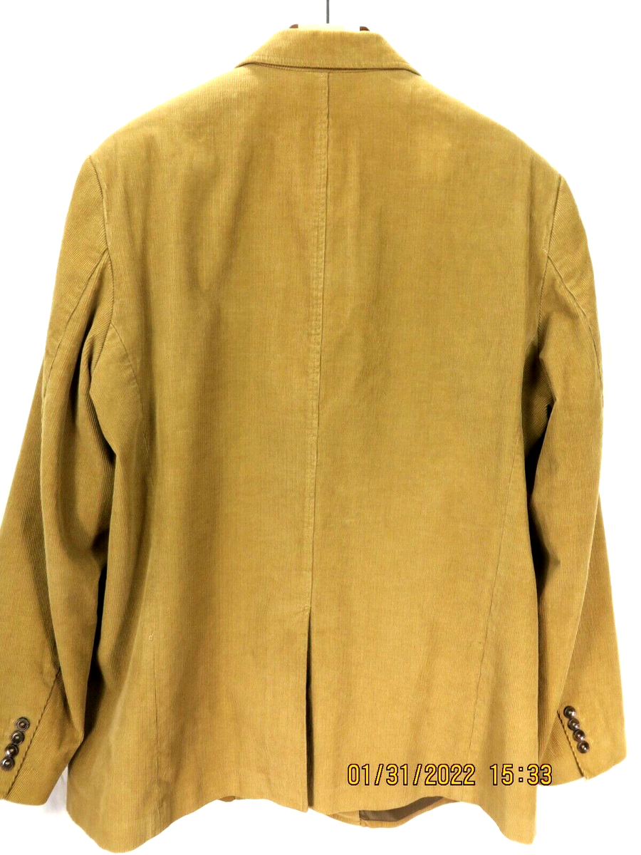 EDDIE BAUER SZ XL Tall 100% Cotton Men's Earth Yellow Corduroy