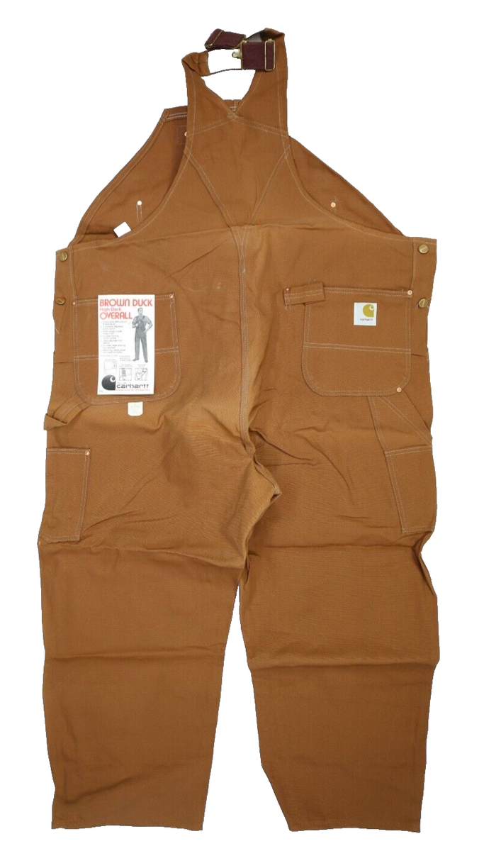 Vintage NOS Carhartt Mens 6FB Brown High Back Duck Bib Overall