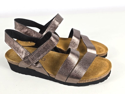 NWOB - Naot Womens KAYLA Copper Metallic Leather Strappy Slingback Sandals Sz 10