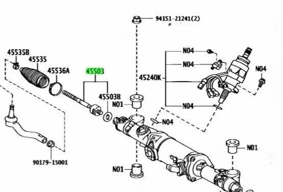 丰田 LEXUS LS460 LS600h 端子 Assy 转向架 45503-59145 2 件套 原始设备制造商 — 第 2/2 张图片