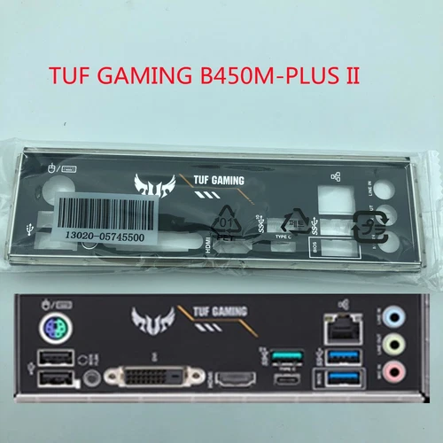 For Asus TUF GAMING B450M-PLUS II Shield I/O IO Rear Backplate Motherboard