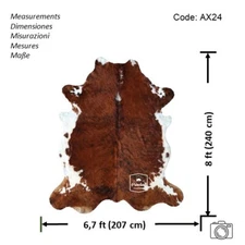 Cowhide Rug Light Brindle  High Quality Hair on Hide Size: X-Jumbo(XXL)AX24