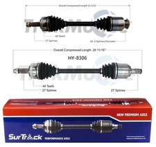 SurTrack Pair Set of 2 Front CV Axle Shafts For Hyundai Tucson 2.4l 4L AWD Auto